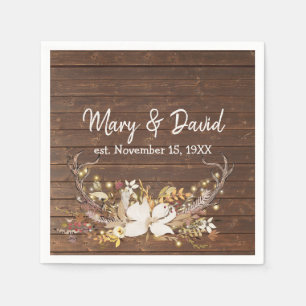 Deer Antlers Anniversary Party Napkin