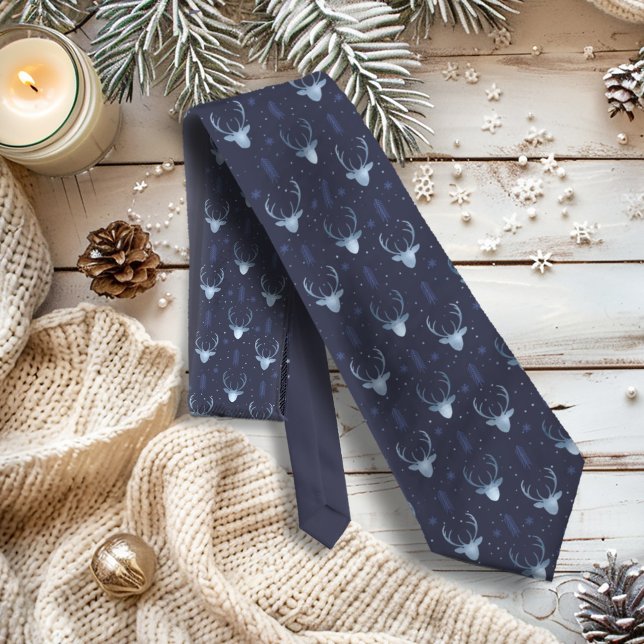 Deer Antlers Arrows Christmas Pattern V2 Bl ID861 Tie (Creator Uploaded)