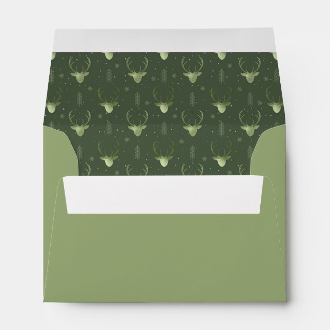 Deer Antlers Arrows Christmas Pattern V2 Gr ID861 Envelope (Back (Bottom))