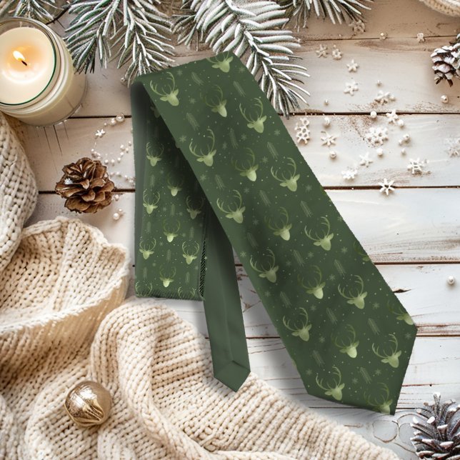 Deer Antlers Arrows Christmas Pattern V2 Gr ID861 Tie (Creator Uploaded)