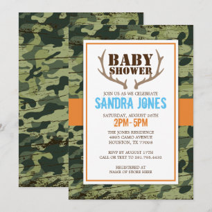 Deer Antlers Baby Shower Invitation