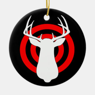 Deer Antlers Bullseye Ceramic Tree Decoration