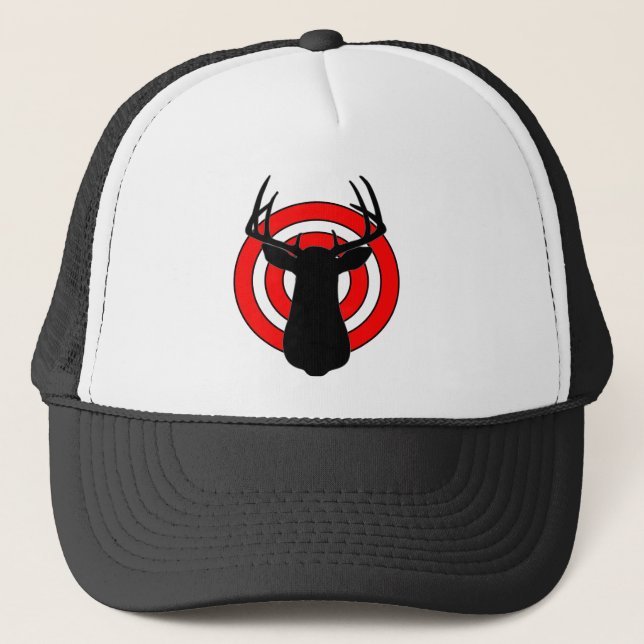 Deer Antlers Bullseye Trucker Hat (Front)