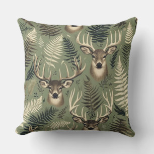 Deer Antlers & Ferns Cushion