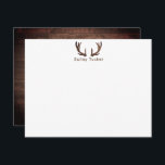 Deer Antlers Hunting Hunter Rustic Dark Wood Card<br><div class="desc">This design features rustic deer antlers with space for a name/text below and a dark wood background. Click the customise button if you would like to adjust the design elements and/or further modify the text! Variations of this design, additional colours, as well as coordinating products are available in our shop,...</div>