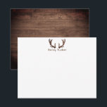 Deer Antlers Hunting Hunter Rustic Dark Wood Card<br><div class="desc">This design features rustic deer antlers with space for a name/text below and a dark wood background. Click the customise button if you would like to adjust the design elements and/or further modify the text! Variations of this design, additional colours, as well as coordinating products are available in our shop,...</div>