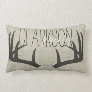 Deer Antlers Personalised Reversible Lumbar Pillow