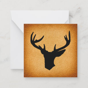 Deer Antlers Silhouette Rustic Vintage Buck Deer Card