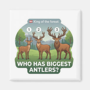 Deer Antlers Size Comparison Magnet