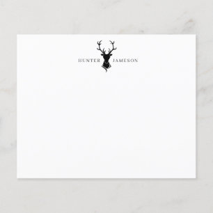 Deer Antlers Stag Head Black Grey Monogram