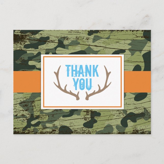 Deer Antlers Thank You Postcard (Front)