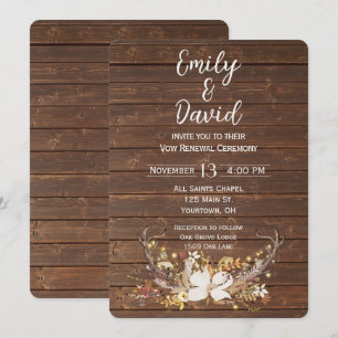 Deer Antlers Wedding Vow Renewal  Invitation