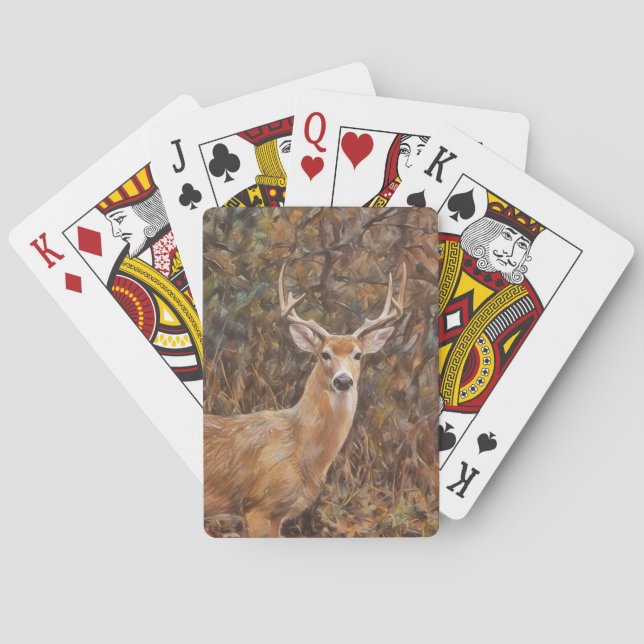 Deer Antlers Wild Art Poker Game Cards (Back)