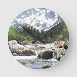 deer art clock