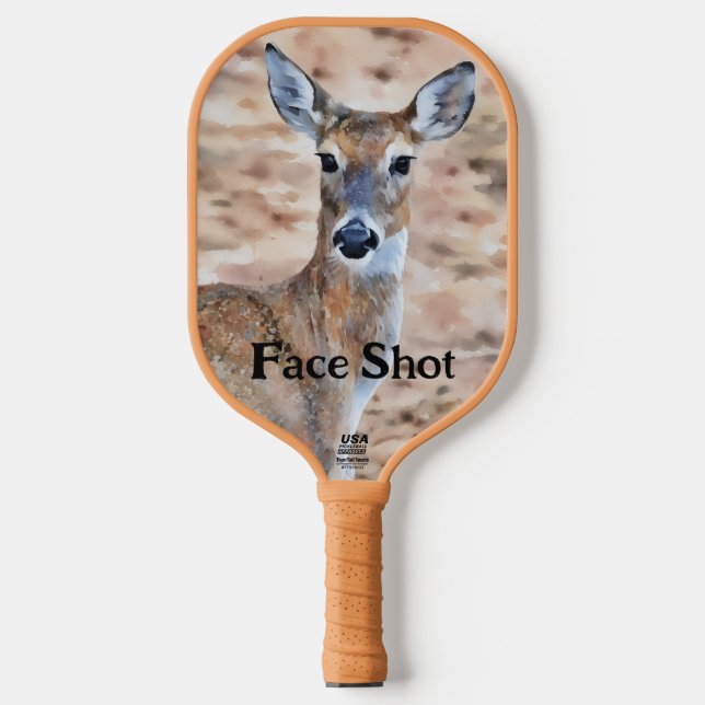Deer Art Face Shot and Personalised Paddle (Front)