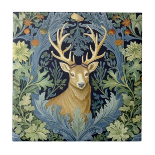 Deer art nouveau tile