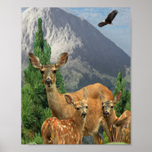 Deer art poster