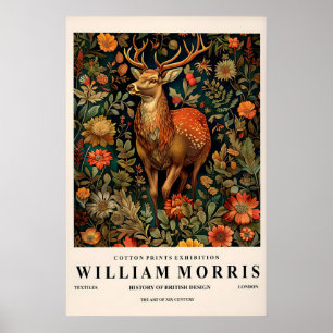 Deer Art Print William Morris Style, Botanical
