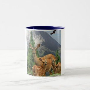 Deer art Two-Tone coffee mug