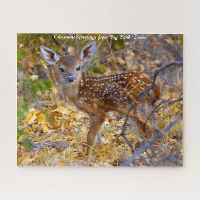 Deer at Big Bend Texas.Christmas Greetings Jigsaw Puzzle (Horizontal)