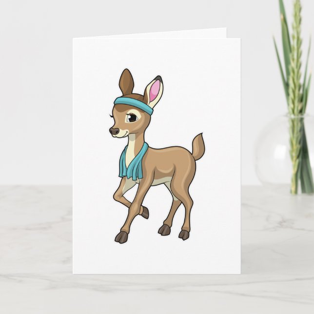 Deer at Fitness with Towel Card (Front)