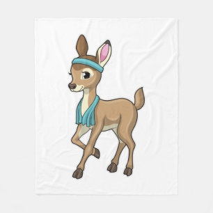 Deer at Fitness with Towel Fleece Blanket