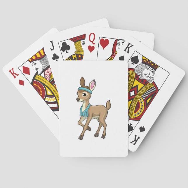Deer at Fitness with Towel Playing Cards (Back)