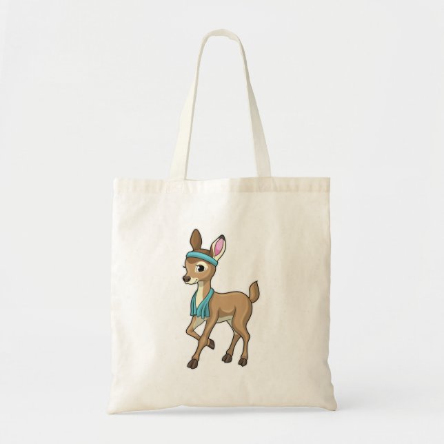 Deer at Fitness with Towel Tote Bag (Front)