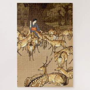 Deer at the Kasuga Shrine Yoshida Hiroshi 1928 Jigsaw Puzzle