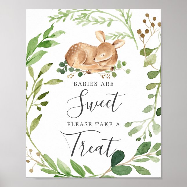 Deer Baby Shower Babies Are Sweet Sign (Front)