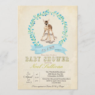 Deer Baby Shower Boy Invitation