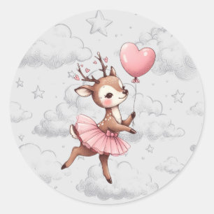 Deer Baby Shower Classic Round Sticker