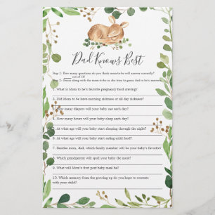 Deer Baby Shower Dad Knows Best Game