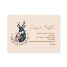 Deer Baby Shower Diaper Raffle Enclosure Card