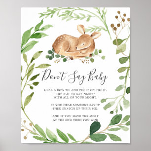 Deer Baby Shower Don't Say Baby Sign