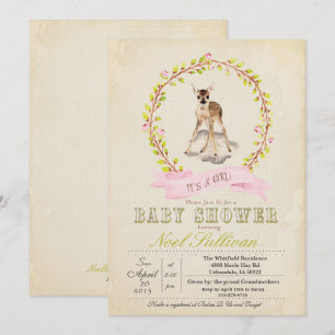 Deer Baby Shower Girl Invitation