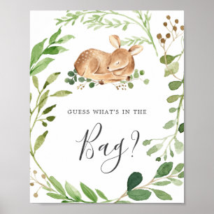 Deer Baby Shower Guess What's in the Bag Game Poster