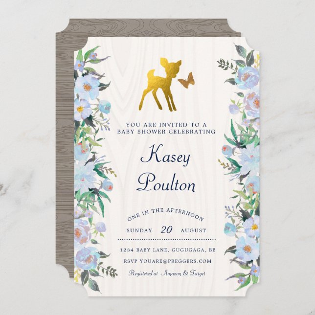 Deer Baby Shower Invitation (Front/Back)