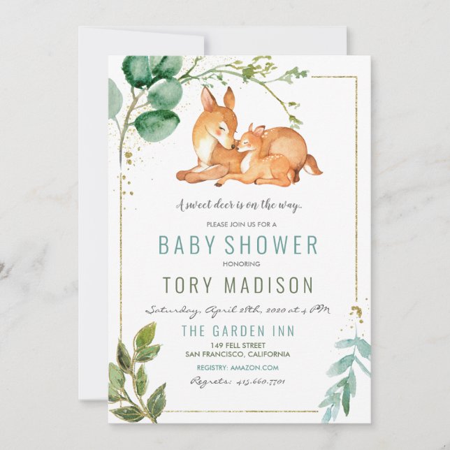 Deer Baby Shower Invitation (Front)