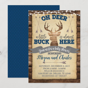 Deer Baby Shower Invitation Invite