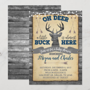 Deer Baby Shower Invitation Invite