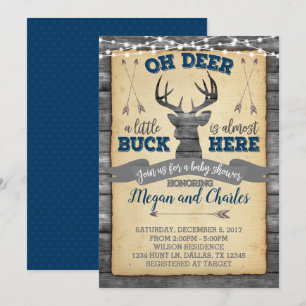 Deer Baby Shower Invitation Invite