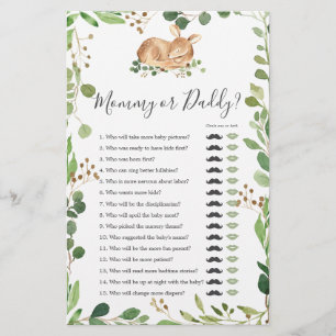 Deer Baby Shower Mummy or Daddy Game