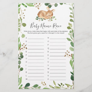 Deer Baby Shower Name Race Game