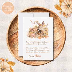 Deer Baby Shower Thank You Cards Fall Themed