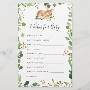 Deer Baby Shower Wishes For Baby