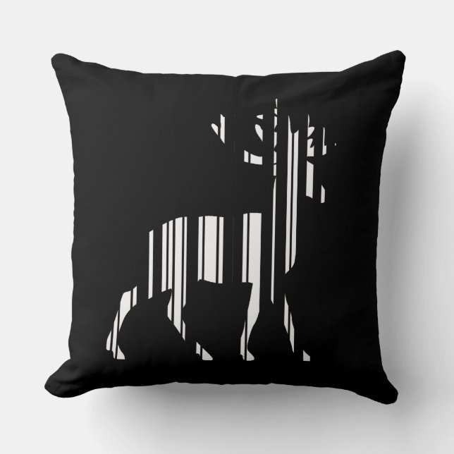 DEER BAR CODE Stag Barcode Pattern Design Cushion (Front)