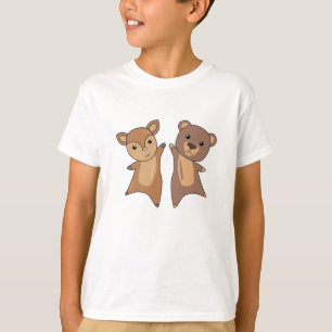 Deer Bear Forest Animals Cute Animals For Kids T-Shirt