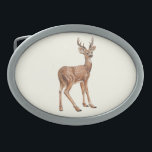 Deer Belt Buckle<br><div class="desc">Hand-painted illustration of a spotted deer</div>