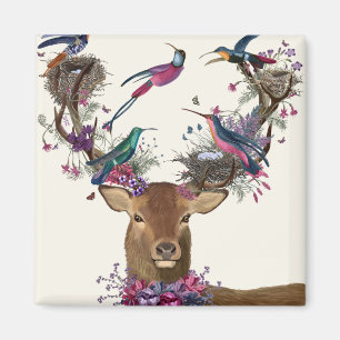 Deer Birdkeeper, Tropical Bird Nests Magnet